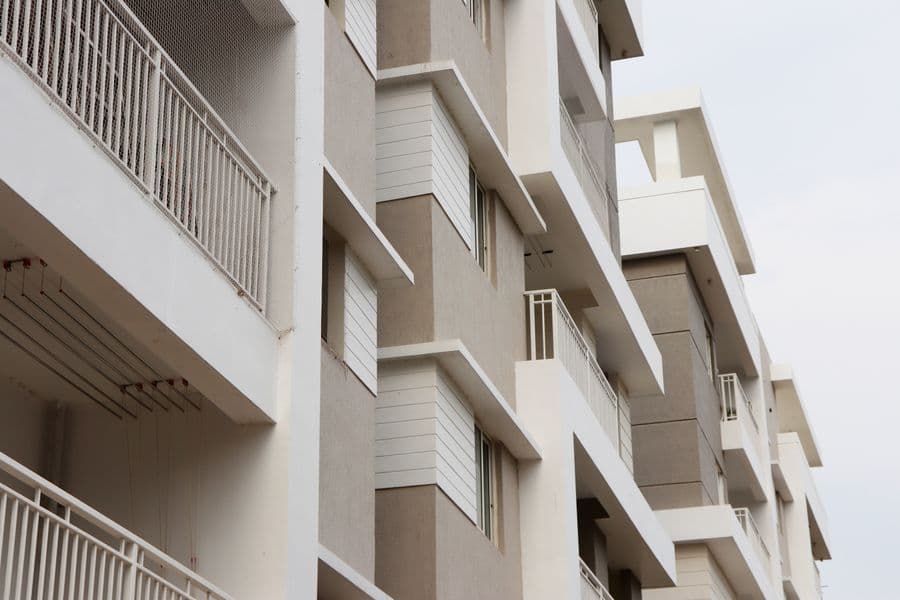 The facade of a residential tower